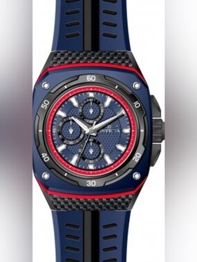 Invicta Blue and Red Accent Chronograph Watch Mens